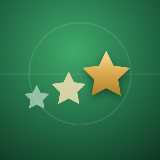 Wonderkid Factory app icon: three ascending gold stars on a football pitch